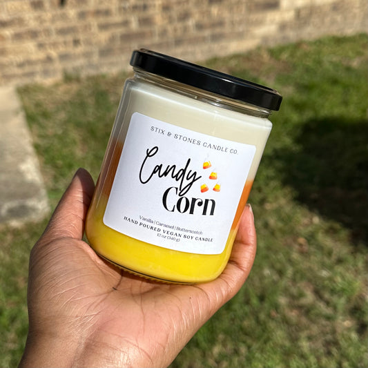 Candy Corn 16oz Soy Halloween Candle